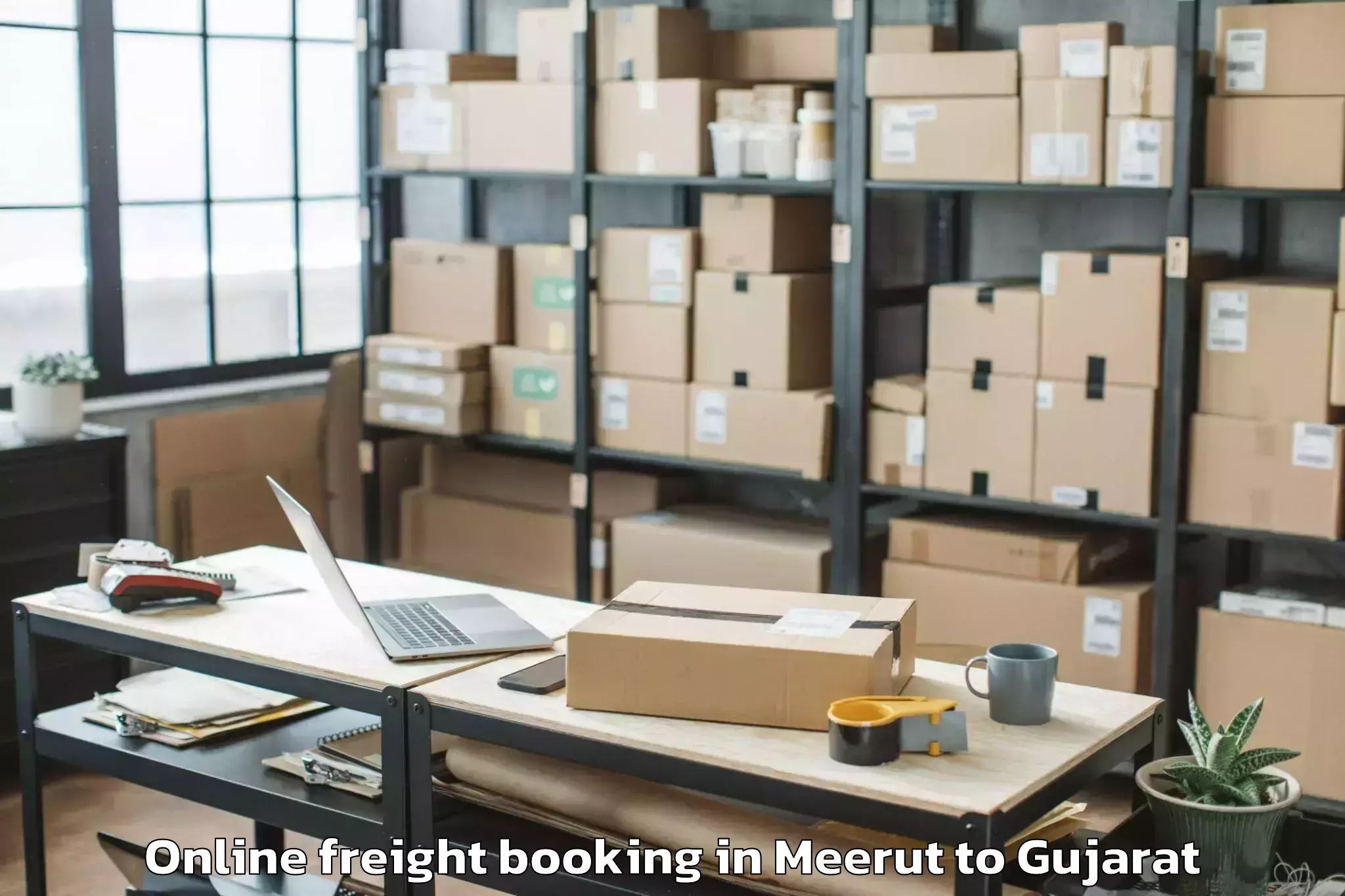 Trusted Meerut to Visnagar Online Freight Booking